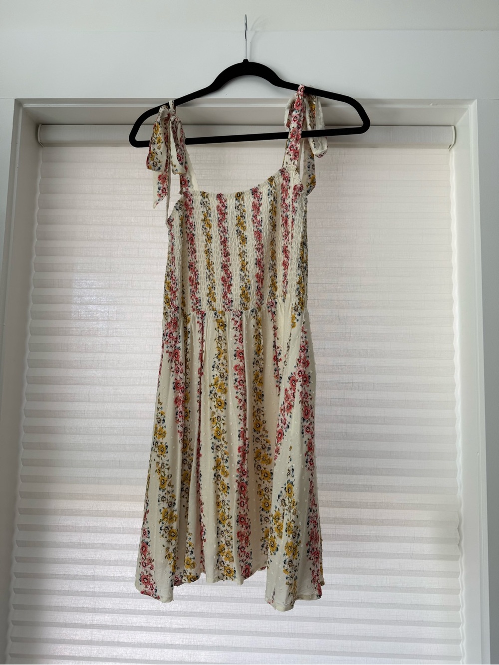 The Impeccable Pig Cream Dress with Yellow and Pink Floral Print